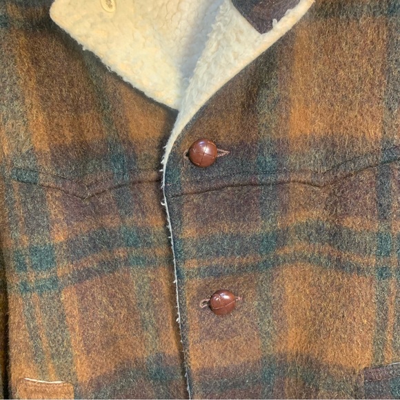 VTG Lakeland Sportswear Buffalo Plaid Sherpa Fleece Lined Jacket - Picture 13 of 15